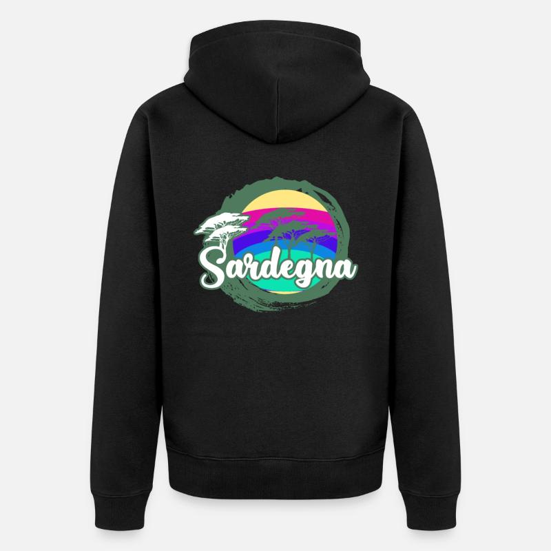 Sardaigne Retro Sardegna Sardaigne - Veste à capuche bio Premium Unisexe - noir