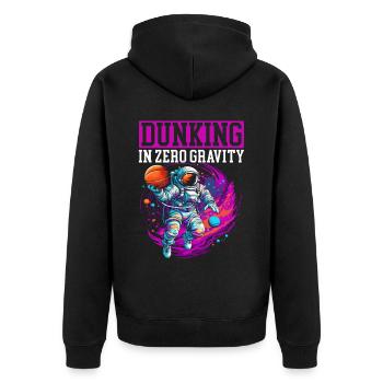 Astronaut Basketball Outerspace Basketball Player - Unisex Premium Organic Zip Hoodie - black - Back - Nico (187cm)