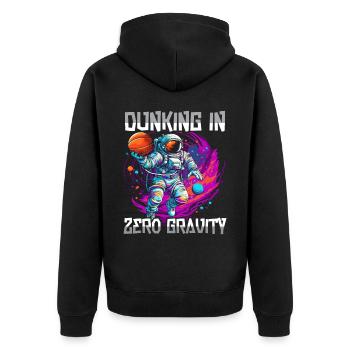 Astronaut Basketball Outerspace Basketball Player - Unisex Premium Organic Zip Hoodie - black - Back - Nico (187cm)