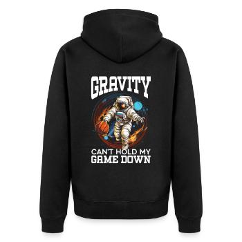 Astronaut Basketball Outerspace Basketball Player - Unisex Premium Organic Zip Hoodie - black - Back - Nico (187cm)