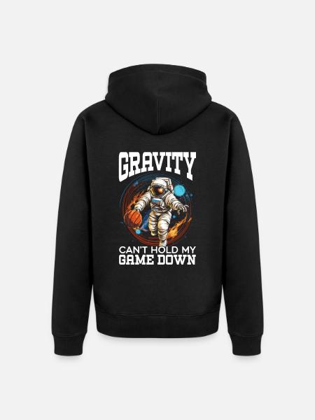 Astronaut Basketball Outerspace Basketballspieler - Unisex Premium Bio Zip Hoodie - Schwarz