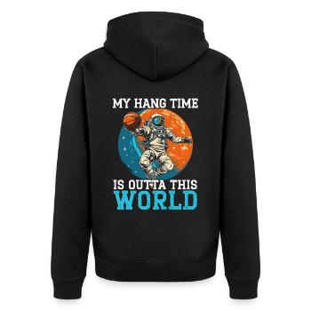 Astronaut Basketball Outerspace Basketball Player - Unisex Premium Organic Zip Hoodie - black - Back - Nico (187cm)