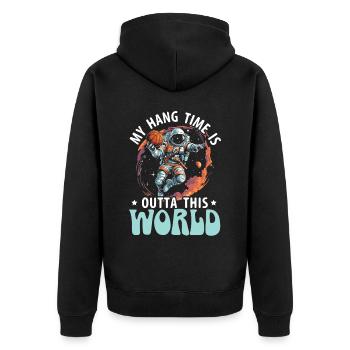 Astronaut Basketball Outerspace Basketball Player - Unisex Premium Organic Zip Hoodie - black - Back - Nico (187cm)