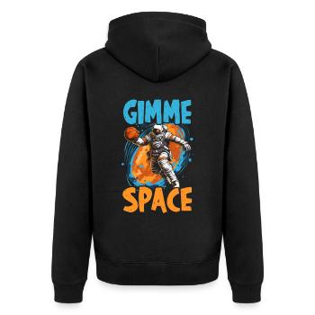 Astronaut Basketball Outerspace Basketball Player - Unisex Premium Organic Zip Hoodie - black - Back - Nico (187cm)