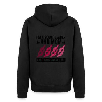 Pfadfindermutter-design Für Eine - Unisex Premium Organic Zip Hoodie - black - Back - Nico (187cm)