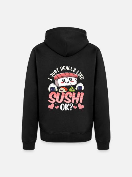 Jeg kan bare virkelig godt lide at spise sushi fan - Premium økologisk unisex-hættejakke - sort