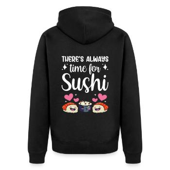 It's always time for sushi fan food lovers - Unisex Premium Organic Zip Hoodie - black - Back - Nico (187cm)