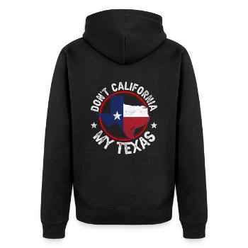California Texas Sayings Proud Texan Texans - Unisex Premium Organic Zip Hoodie - black - Back - Nico (187cm)