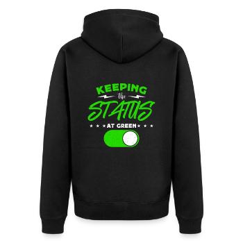 Project Management Keeping The Status At Manager - Unisex Premium Organic Zip Hoodie - black - Back - Nico (187cm)