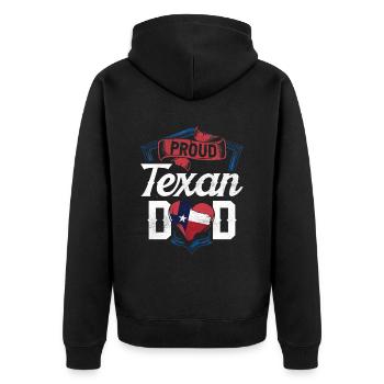 Proud Texan Father Texan Pride Texas - Unisex Premium Organic Zip Hoodie - black - Back - Nico (187cm)
