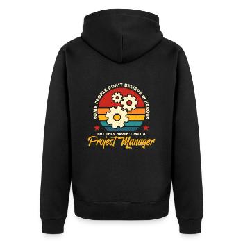 Project Management Some People Don't Team Leader - Unisex Premium Organic Zip Hoodie - black - Back - Nico (187cm)