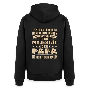 Papa Geburtstag Papa Sprüche Papa Geschenke - Unisex Premium Bio Zip Hoodie - Schwarz - Hinten - Nico (187cm)