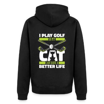 Golf Golfeur Chien de golf - Veste à capuche bio Premium Unisexe - noir - Dos - Nico (187cm)