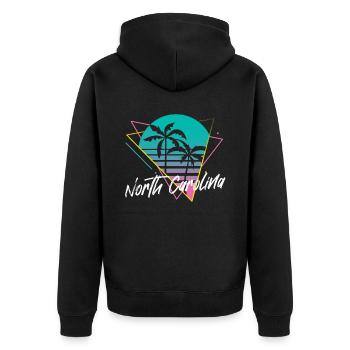 North Carolina - Unisex Premium Bio Zip Hoodie - Schwarz - Hinten - Nico (187cm)