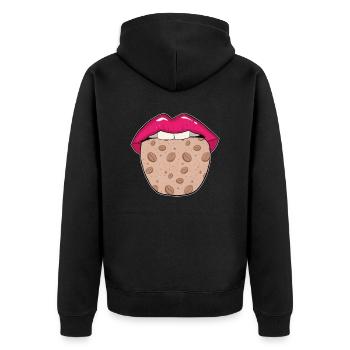 Coffee Cafe - Unisex Premium Organic Zip Hoodie - black - Back - Nico (187cm)