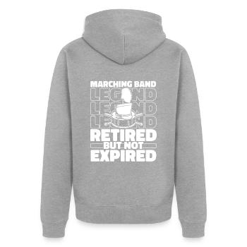 Retired marching band - Unisex Premium Organic Zip Hoodie - heather grey - Back - Nico (187cm)