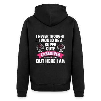 Caregiver Gift Nurse - Unisex Premium Organic Zip Hoodie - black - Back - Nico (187cm)