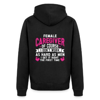 Caregiver Gift Nurse - Unisex Premium Organic Zip Hoodie - black - Back - Nico (187cm)