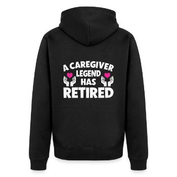 Caregiver Gift Nurse - Unisex Premium Organic Zip Hoodie - black - Back - Nico (187cm)