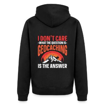 Cadeau Geocaching Geocacher Geocache - Veste à capuche bio Premium Unisexe - noir - Dos - Nico (187cm)