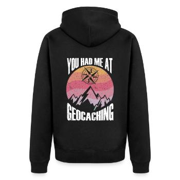 Cadeau Geocaching Geocacher Geocache - Veste à capuche bio Premium Unisexe - noir - Dos - Nico (187cm)