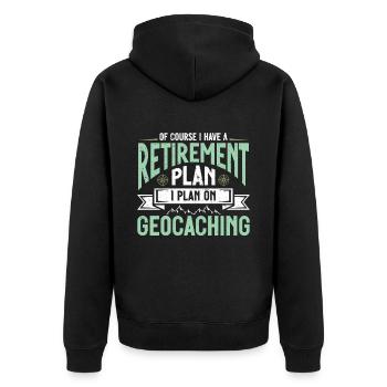 Cadeau Geocaching Geocacher Geocache - Veste à capuche bio Premium Unisexe - noir - Dos - Nico (187cm)