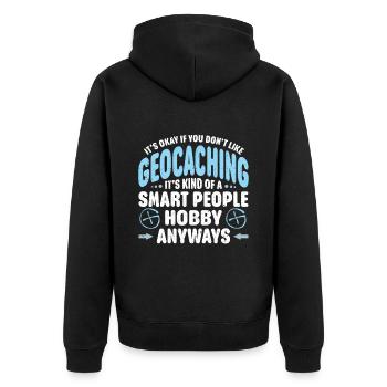 Cadeau Geocaching Geocacher Geocache - Veste à capuche bio Premium Unisexe - noir - Dos - Nico (187cm)