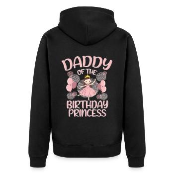 Daddy Of the Birthday Boy Princess Gift Deco - Unisex Premium Organic Zip Hoodie - black - Back - Nico (187cm)