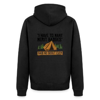 Cub Scout Design Für Einen Pfadfinderführer - Unisex Premium Organic Zip Hoodie - black - Back - Nico (187cm)