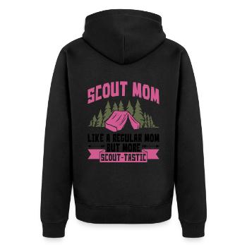 Pfadfinder-mutter-design Für Eine - Unisex Premium Organic Zip Hoodie - black - Back - Nico (187cm)