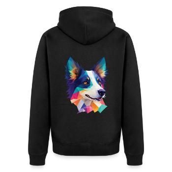 Border Collie Dog Dog Race Collie Dog Design - Veste à capuche bio Premium Unisexe - noir - Dos - Nico (187cm)
