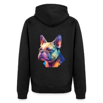Conception de chiens de chien bouledogue français - Veste à capuche bio Premium Unisexe - noir - Dos - Nico (187cm)