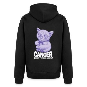 Krebs Klopft Nicht Speiseröhrenkrebs - Unisex Premium Bio Zip Hoodie - Schwarz - Hinten - Nico (187cm)