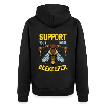 Soutenez votre apiculteur local - Veste à capuche bio Premium Unisexe - noir - Dos - Nico (187cm)