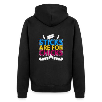 Field Hockey Hockey Player Sports - Unisex Premium Organic Zip Hoodie - black - Back - Nico (187cm)