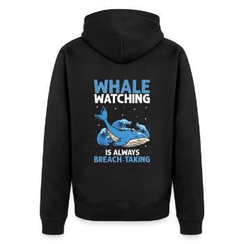 Meeressäuger für Orca-Beobachtung und Buckelwal - Unisex Premium Bio Zip Hoodie - Schwarz - Hinten - Nico (187cm)