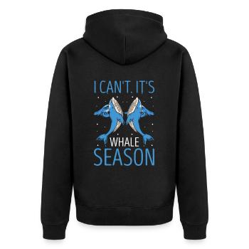 Ozean Meer Wal Zitat für Wal Meeressäugetiere - Unisex Premium Bio Zip Hoodie - Schwarz - Hinten - Nico (187cm)