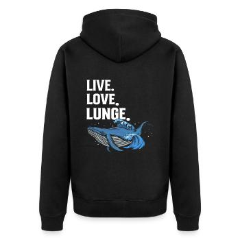 Meeressäuger für Orca-Beobachtung und Buckelwal - Unisex Premium Bio Zip Hoodie - Schwarz - Hinten - Nico (187cm)
