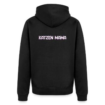 Katzen Mama - Unisex Premium Bio Zip Hoodie - Schwarz - Hinten - Nico (187cm)