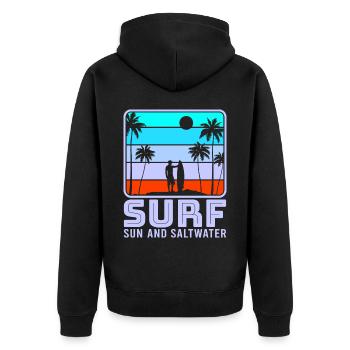 Surf, kitesurf, wakeboard, beach surfers - Veste à capuche bio Premium Unisexe - noir - Dos - Nico (187cm)
