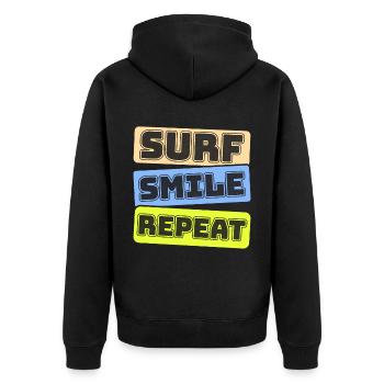 Surf, kitesurf, wakeboard, beach surfers - Veste à capuche bio Premium Unisexe - noir - Dos - Nico (187cm)