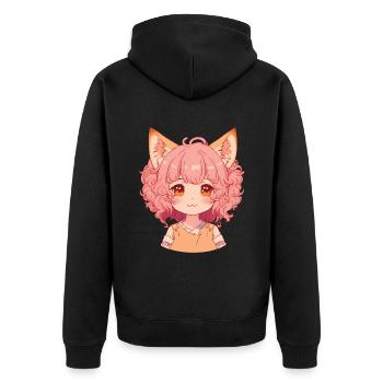 Fox Girl Kawaii Anime Foxes Manga Chibi - Veste à capuche bio Premium Unisexe - noir - Dos - Nico (187cm)