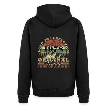 Vintage 1978 Year of birth 1978 Birthday Men - Unisex Premium Organic Zip Hoodie - black - Back - Nico (187cm)