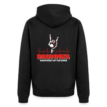 Drummers Drummers Drummers Drummers - Unisex Premium Organic Zip Hoodie - black - Back - Nico (187cm)