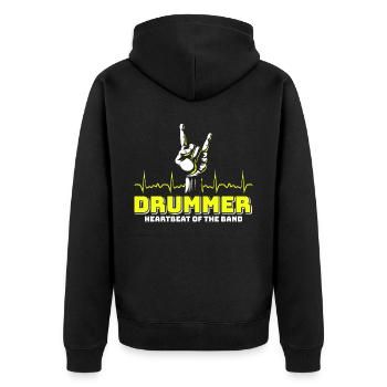 Drummers Drummers Drummers Drummers - Unisex Premium Organic Zip Hoodie - black - Back - Nico (187cm)