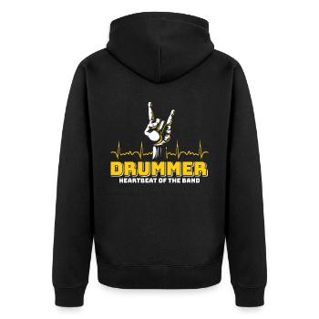 Drummers Drummers Drummers Drummers - Unisex Premium Organic Zip Hoodie - black - Back - Nico (187cm)