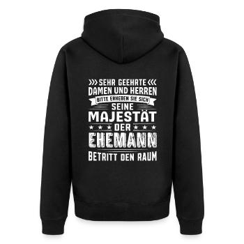 Ehemann Geburtstag Ehemann Sprüche Ehemann - Unisex Premium Bio Zip Hoodie - Schwarz - Hinten - Nico (187cm)