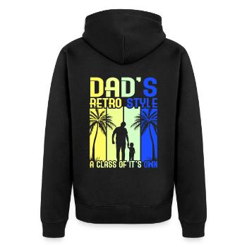 Retro Vintage Daddy 60s 70s 80s 90s Costume de fête - Veste à capuche bio Premium Unisexe - noir - Dos - Nico (187cm)