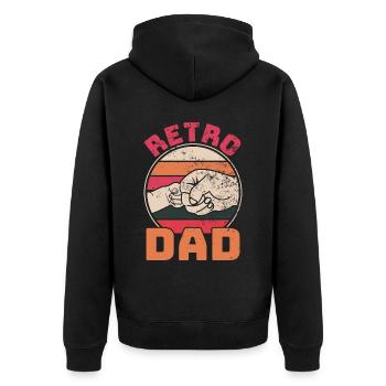 Retro Vintage Daddy 60s 70s 80s 90s Costume de fête - Veste à capuche bio Premium Unisexe - noir - Dos - Nico (187cm)