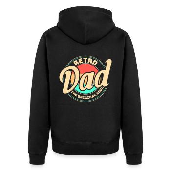 Retro Vintage Daddy 60s 70s 80s 90s Costume de fête - Veste à capuche bio Premium Unisexe - noir - Dos - Nico (187cm)